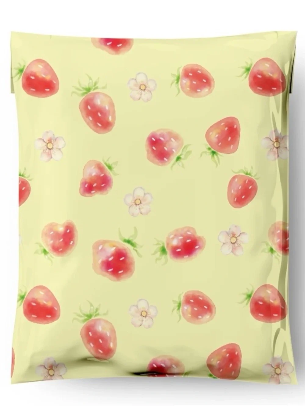 Set of 20 Watercolor Strawberry Poly Mailers 10x13 Waterproof Shipping Bags Red